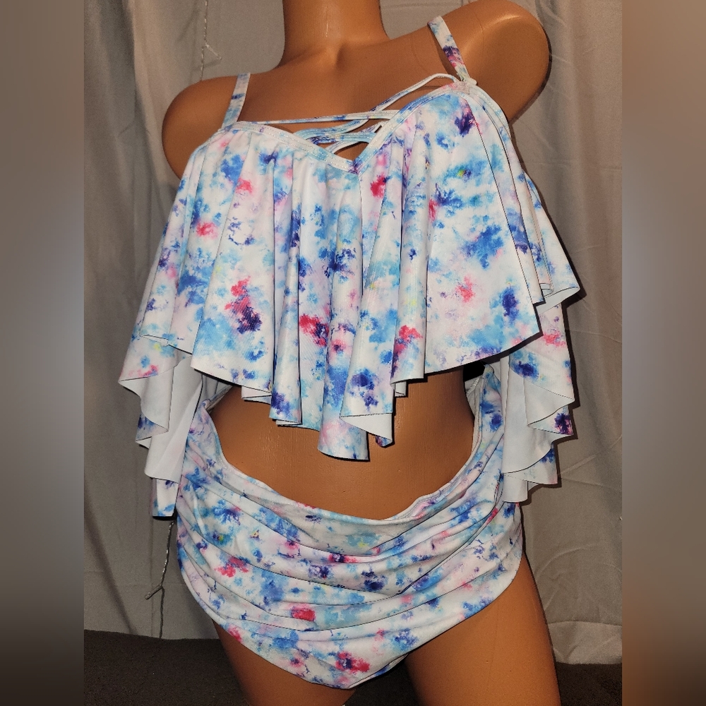 NWT Woman's Aqua Eve 2 Piece Bathing Suit 2XL